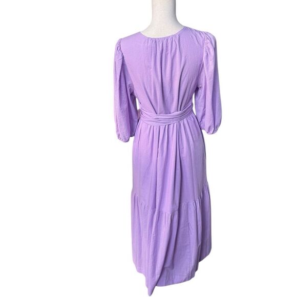 Marie Oliver Betti Aster Purple Lavender V-Neck Tiered Maxi Dress S - Picture 4 of 6